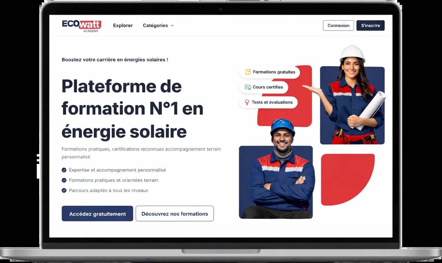 Aperçu de la plateforme Ecowatt Academy